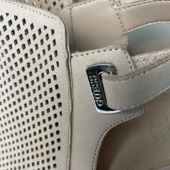 Guess Aubria Perforated Heels 10 Tan – Glam, Boho, Minimalist, Dressy - Picture 8 of 9